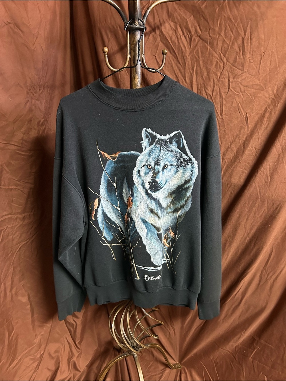 Black Wolf Graphic Crewneck Sweater